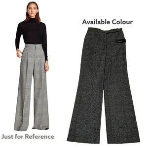Zara Basic Collection Wide Leg Plaid Pant Trousers - Xs